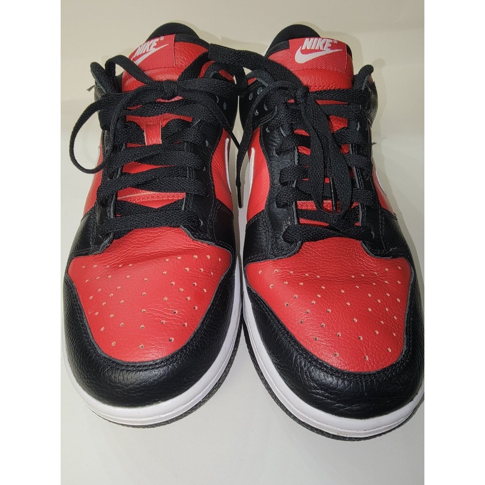 Nike Mens Dunk Low By You Lace Up Sneaker Red Black White FN0569-900